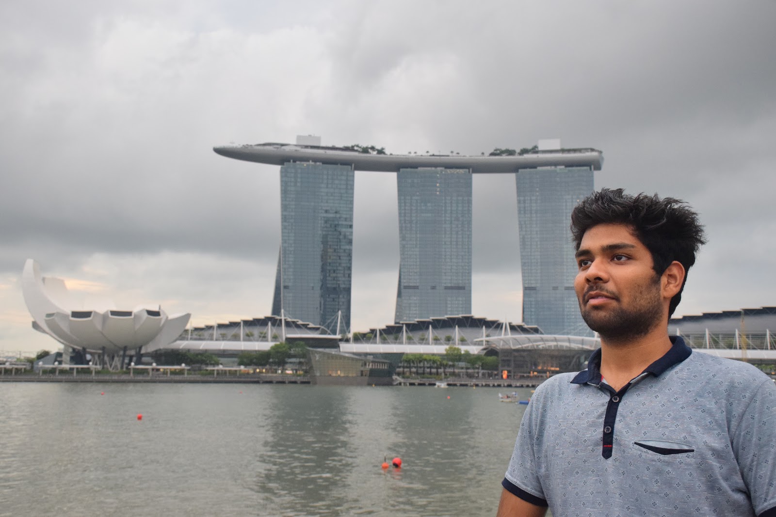 looking into marina bay sands